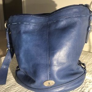 FOSSIL Madoxx blue Leather Handbag